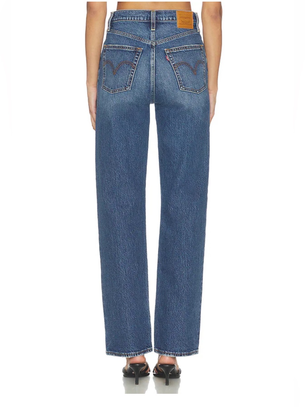 Levi’s Ribcage Straight Ankle Jeans Size 27 High Rise Button Fly Blue Denim